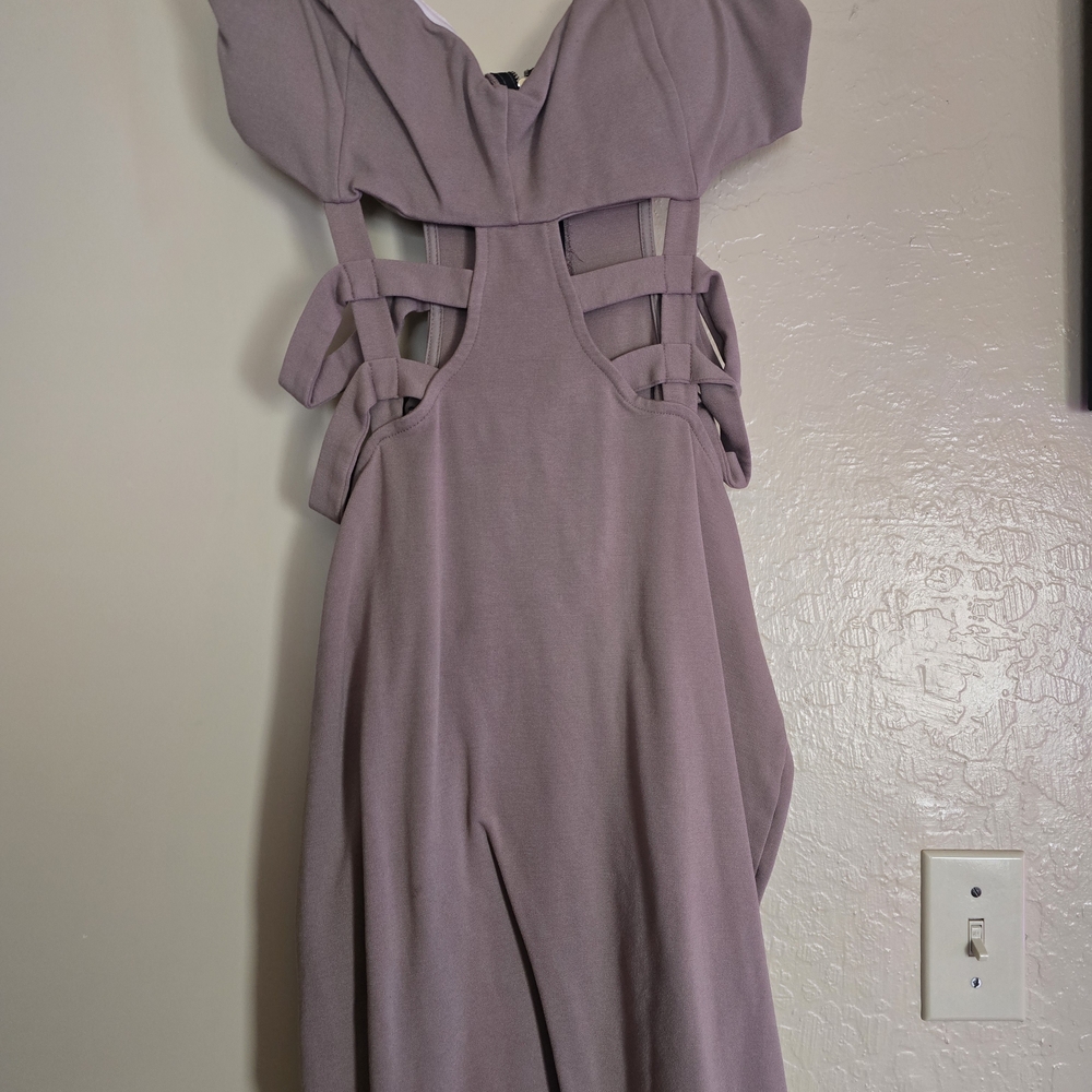 Chic Lavender Backless Women's Dress